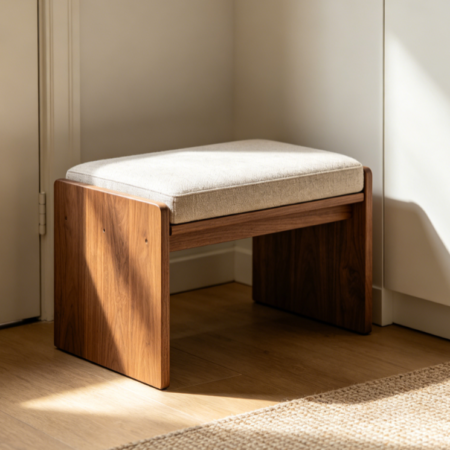 Simple Farmhouse Style Wooden Bench